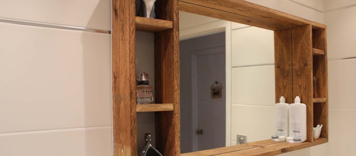 Tuto : Fabriquez un miroir avec rangements, en bois de palette