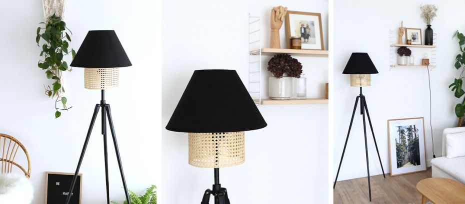 Tutoriel pour customiser une lampe avec un abat-jour en cannage