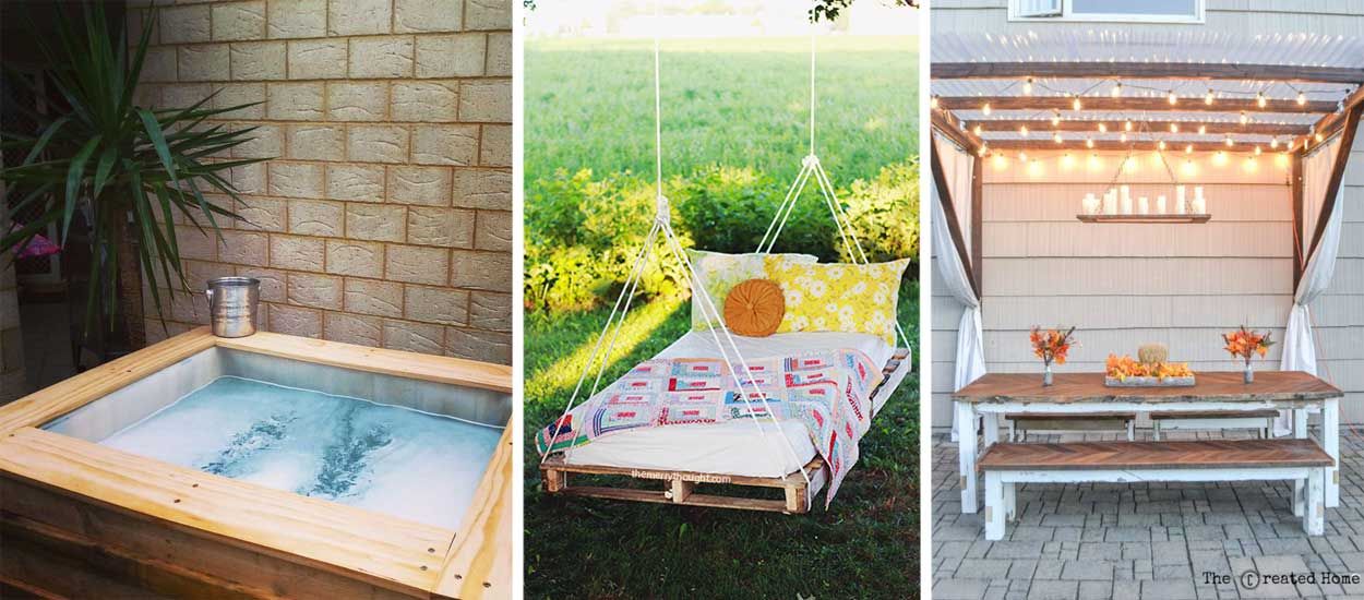 Lit suspendu, bain à remous et fauteuil en palette : 12 tutos pour vous détendre au jardin