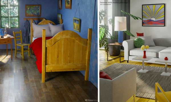 Saurez-vous reconnaître à partir de quels tableaux sont recréés ces intérieurs ?