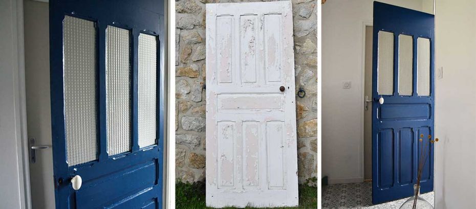 Tutoriel: relooker une porte en bois en ajoutant 3 vitres dépolies