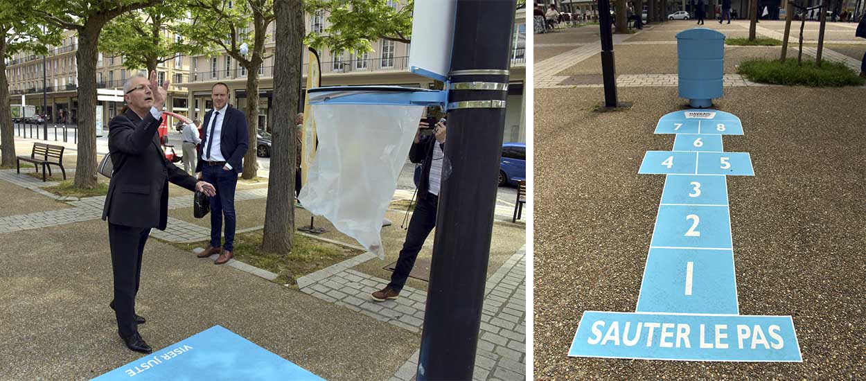Le Havre installe des poubelles-paniers de basket pour une ville plus propre