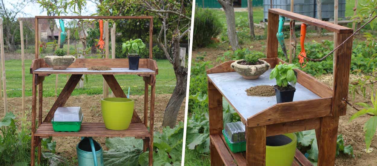 Table de rempotage - TABLE DE PREPARATION - cour et jardin