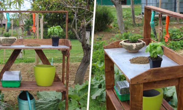 Tuto : Fabriquez une table de rempotage récup' en palettes