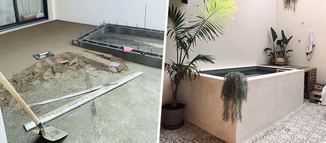 Auto-construction d'une piscine avec patio pas cher