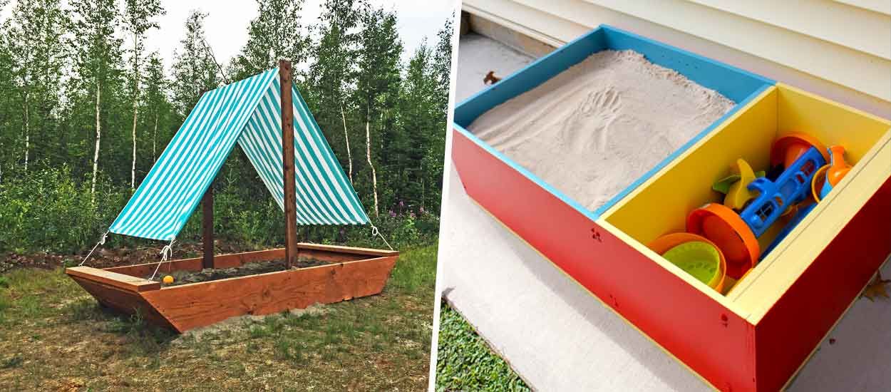 8 Exemples pour apprendre à construire un bac à sable en jardin
