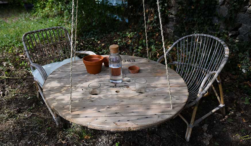 Tuto table suspendue avec un touret étape 13