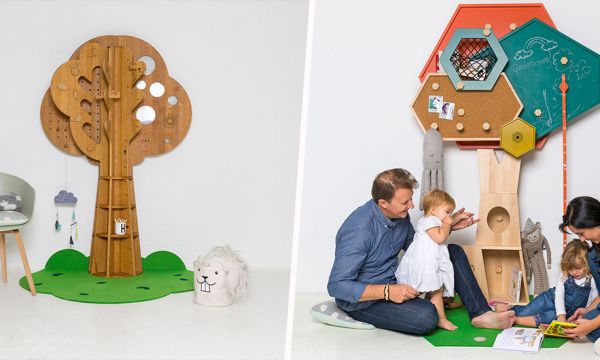Ces meubles-arbres ont été imaginés à partir de dessins d'enfants