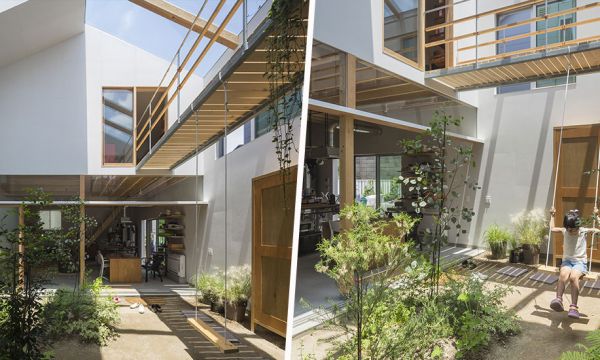 Cette maison de ville japonaise est complètement ouverte sur son jardin intérieur