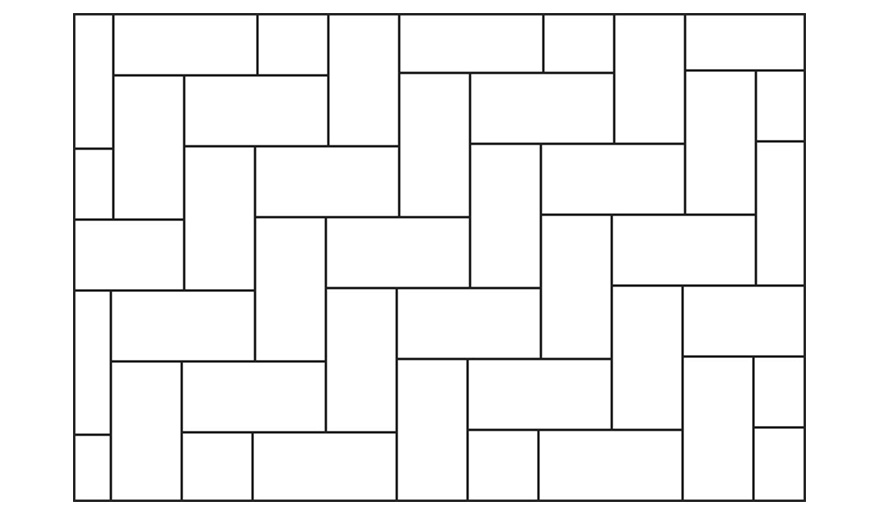 schéma pose de carrelage en blocs