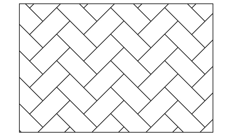 schéma pose de carrelage chevrons