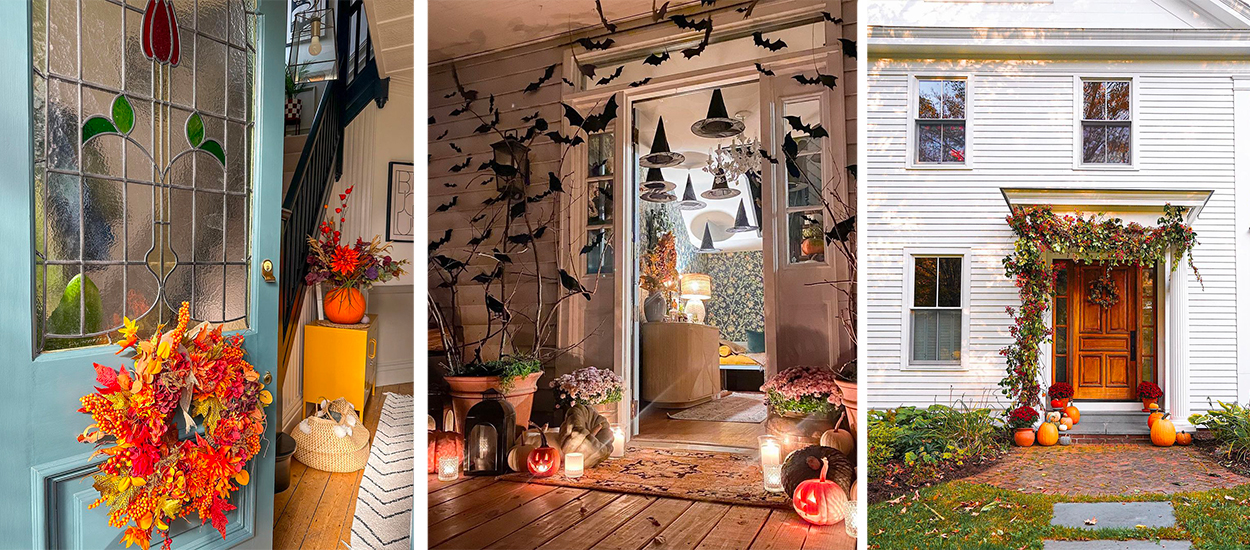 8 idées pour décorer sa porte d'entrée en automne et pour Halloween