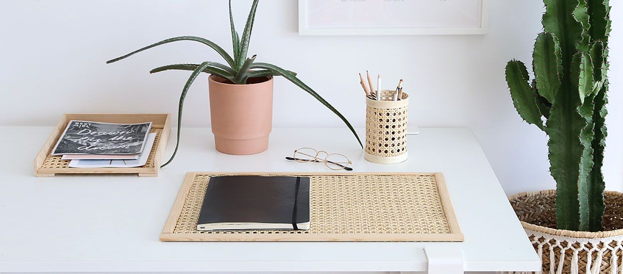 Tuto : Réalisez trois accessoires en cannage pour un bureau super tendance !