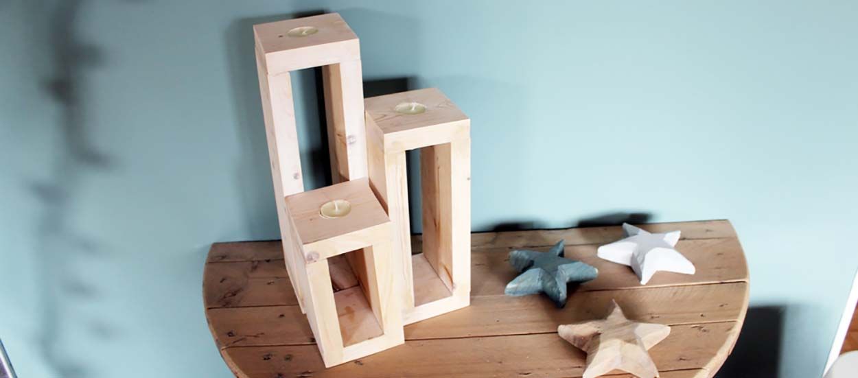 Tuto : Fabriquez 3 jolis bougeoirs scandinaves en bois