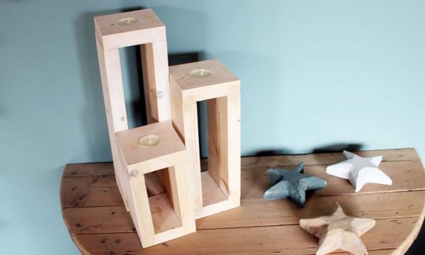 Tuto : Fabriquez 3 jolis bougeoirs scandinaves en bois