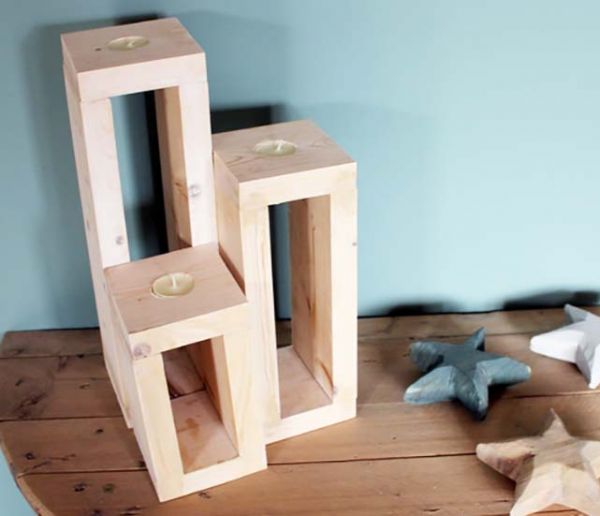 Tuto : Fabriquez 3 jolis bougeoirs scandinaves en bois