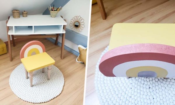 Tuto : Fabriquez une chaise arc-en-ciel pour enfant... avec des pieds de lit !