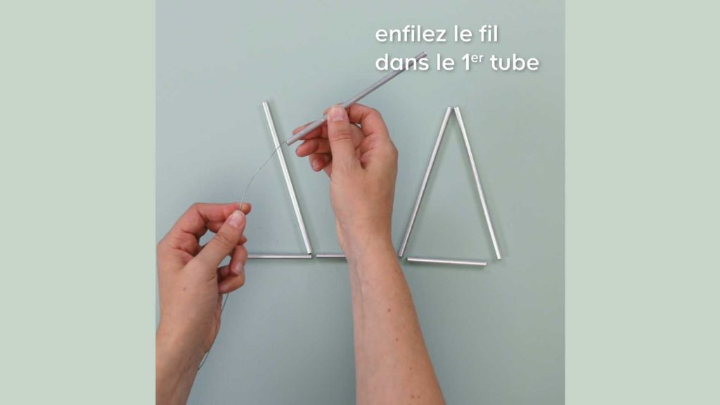 Tuto pour réaliser une étoile en Himmeli étape 6