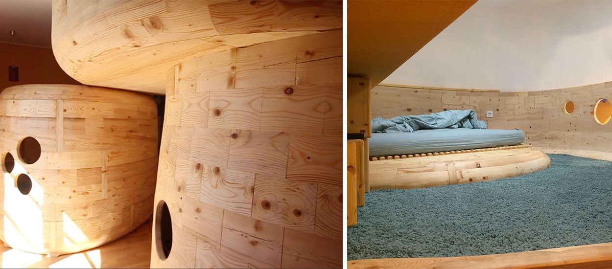 Ce papa a construit trois mini cabanes pour que ses enfants dorment dans la même chambre