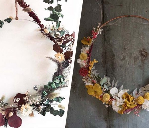 9 inspirations pour fabriquer votre couronne de fleurs séchées