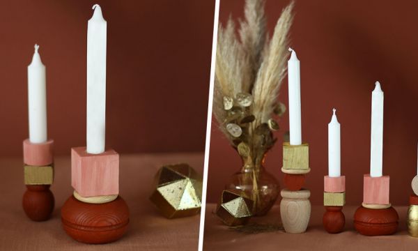 Tuto récup' : Fabriquez des bougeoirs graphiques avec des pieds de meubles
