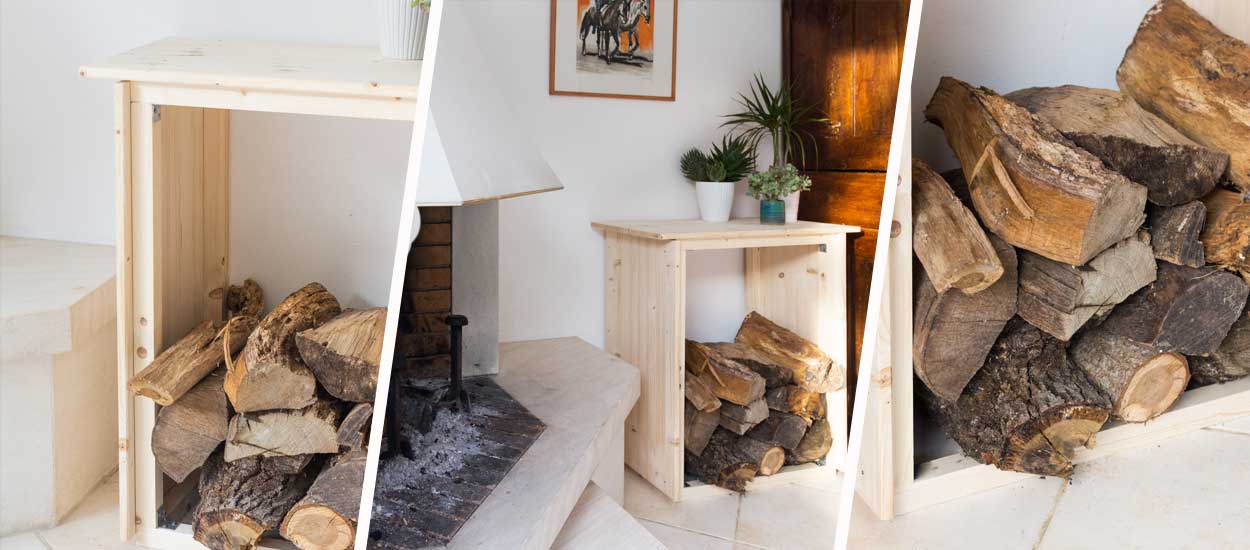 Tuto : Fabriquez un joli meuble pour ranger vos bûches  Range buche  interieur, Range bois intérieur, Décoration intérieure rustique