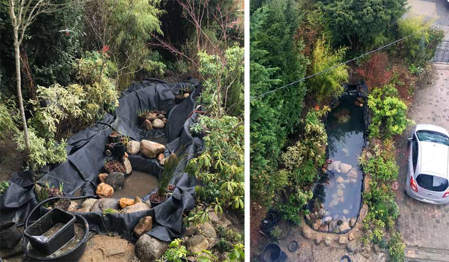 préparation et mise en eau du bassin jardin de ville