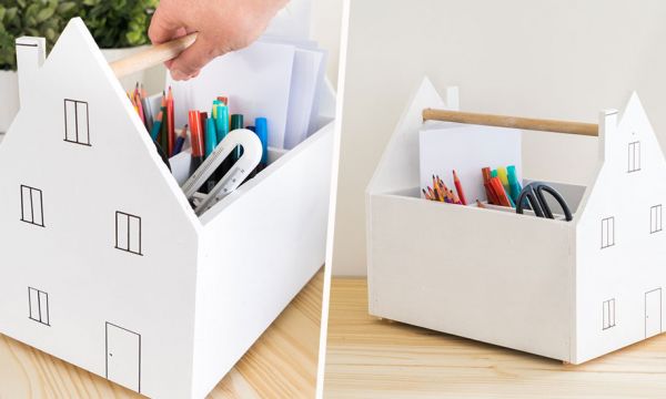 Tuto : Réalisez facilement une caisse de rangement pour le matériel de dessin des enfants