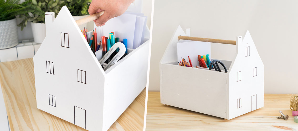 Tuto : Réalisez facilement une caisse de rangement pour le matériel de dessin des enfants