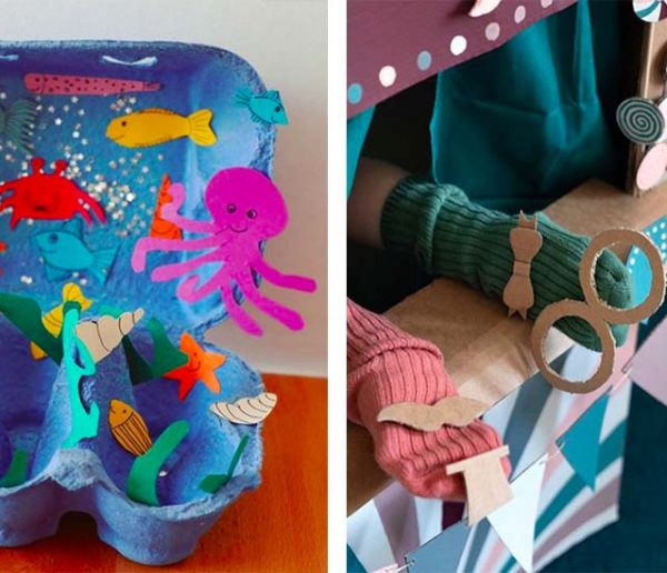 10 DIY pour les enfants avec ce que vous avez sous la main (carton, fleurs, cailloux...)