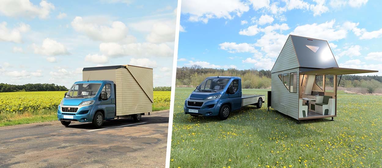 Dans ce camion se cache une minuscule tiny house extensible