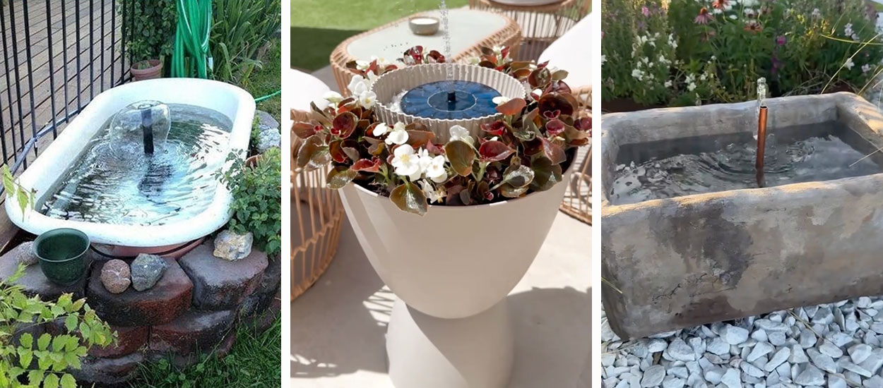 6 tutoriels récup pour fabriquer une fontaine extérieure originale