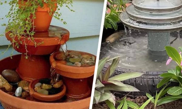 6 tutoriels récup pour fabriquer une fontaine extérieure originale