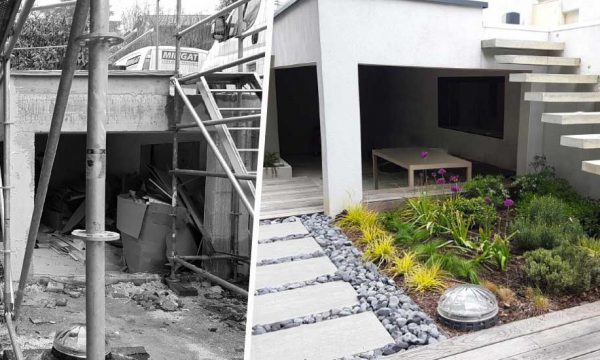 Avant / Après : Un jardin zen pour donner de l'air à cette maison entourée de murs en béton