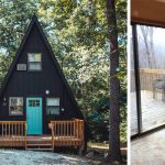 Une maison A Frame en charpente triangle et en bois