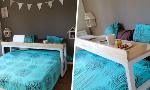 Tuto : Fabriquez une table de lit à roulettes pour petit-déjeuner au lit !