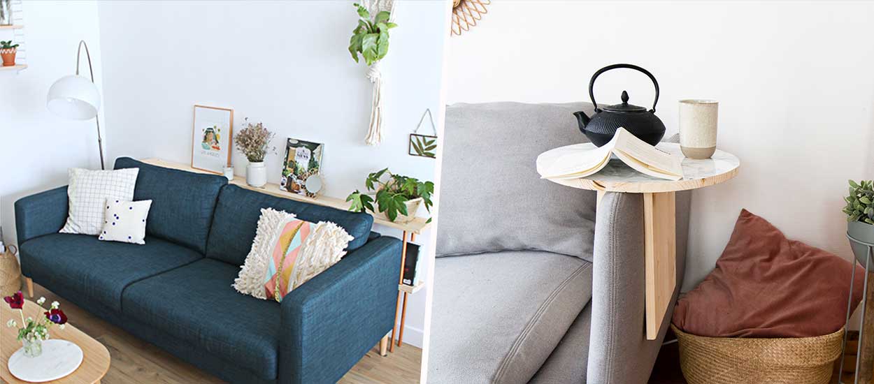 Best of : 9 petits meubles à construire pour gagner de la place (et du rangement !) autour de votre canapé