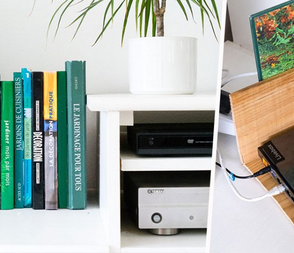 Fabriquez un trompe-l'œil bibliothèque pour cacher la box internet