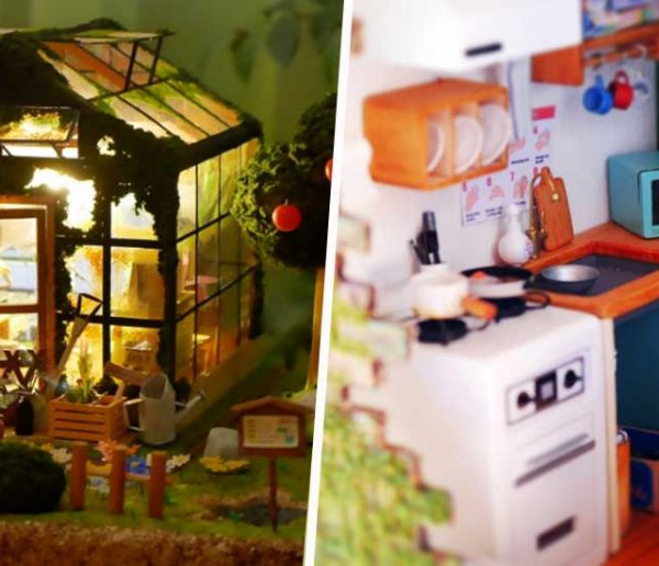 Regardez-le fabriquer des maisons de poupée miniatures plus vraies que nature