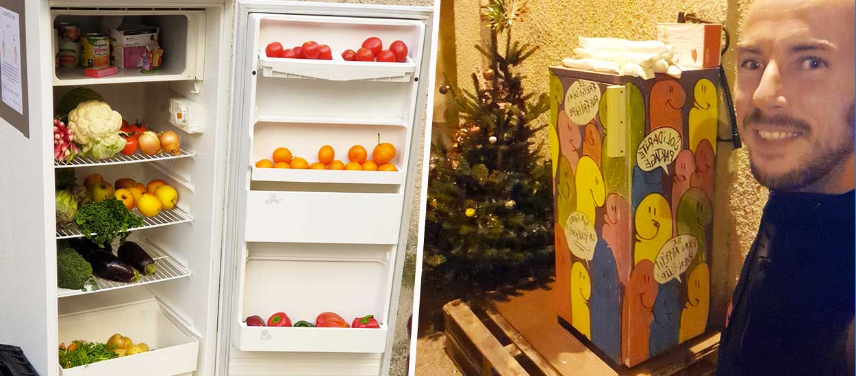 Il met à disposition un frigo solidaire dans la rue pour lutter contre le gaspillage alimentaire