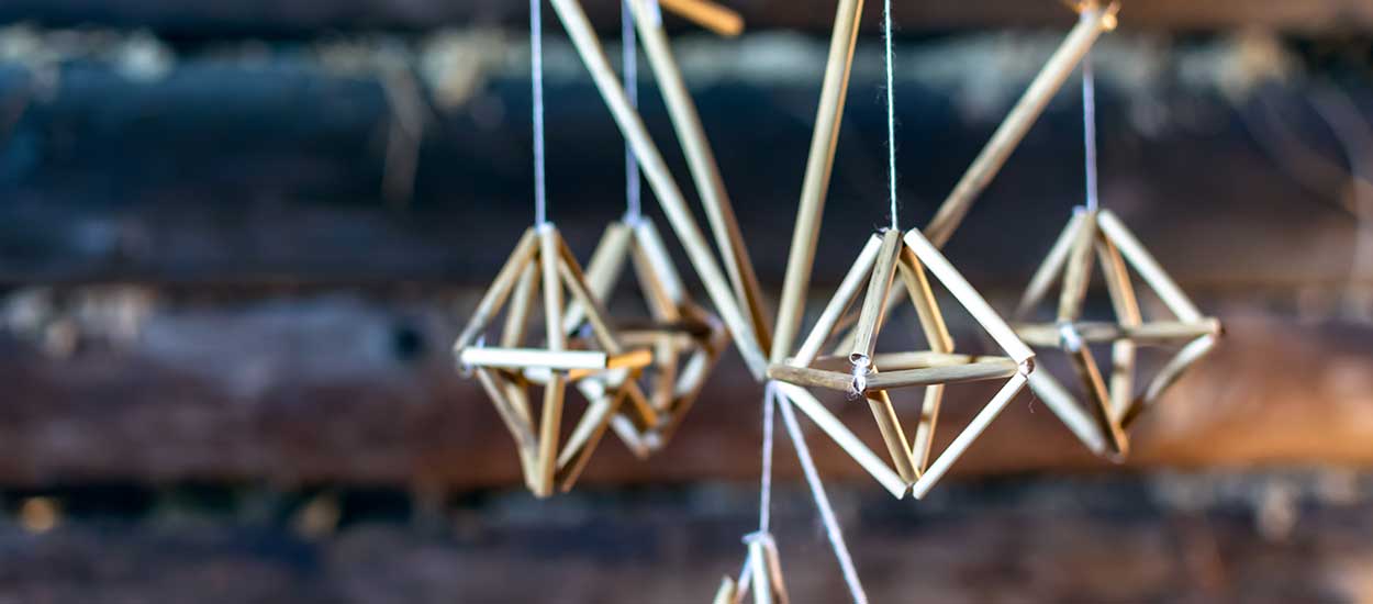 Inspiration scandinave : 10 idées pour fabriquer des suspensions en Himmeli pour Noël