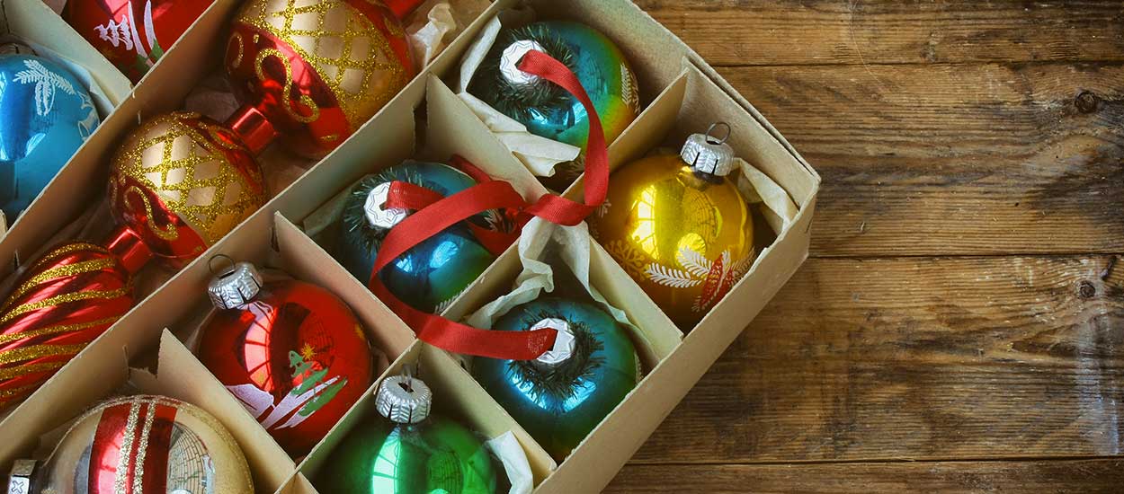 Boîte de rangement pour boules de noël