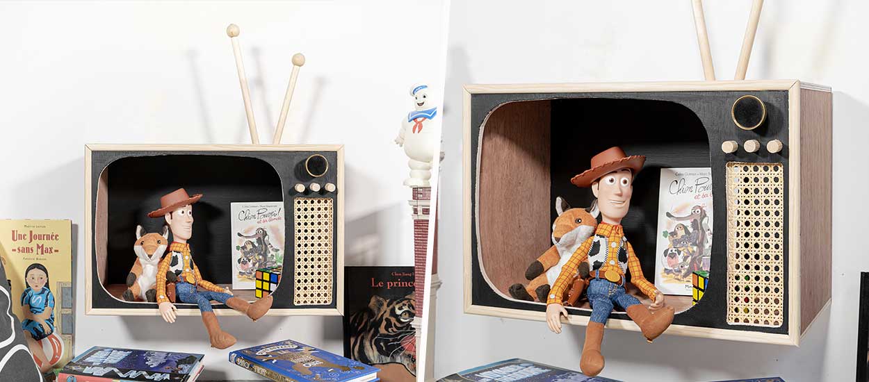 Tuto : Fabriquez une étagère-télévision vintage pour vos enfants