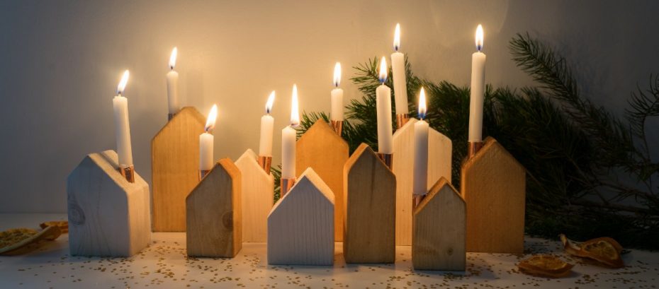 2 Bougeoirs Rotatifs De Noël En Forme De Cœur Et étoile – Décorations Dorées Pour Table De Fête - 6