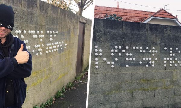 Ce street-artiste nantais fait des graffitis en braille pour que tout le monde en profite