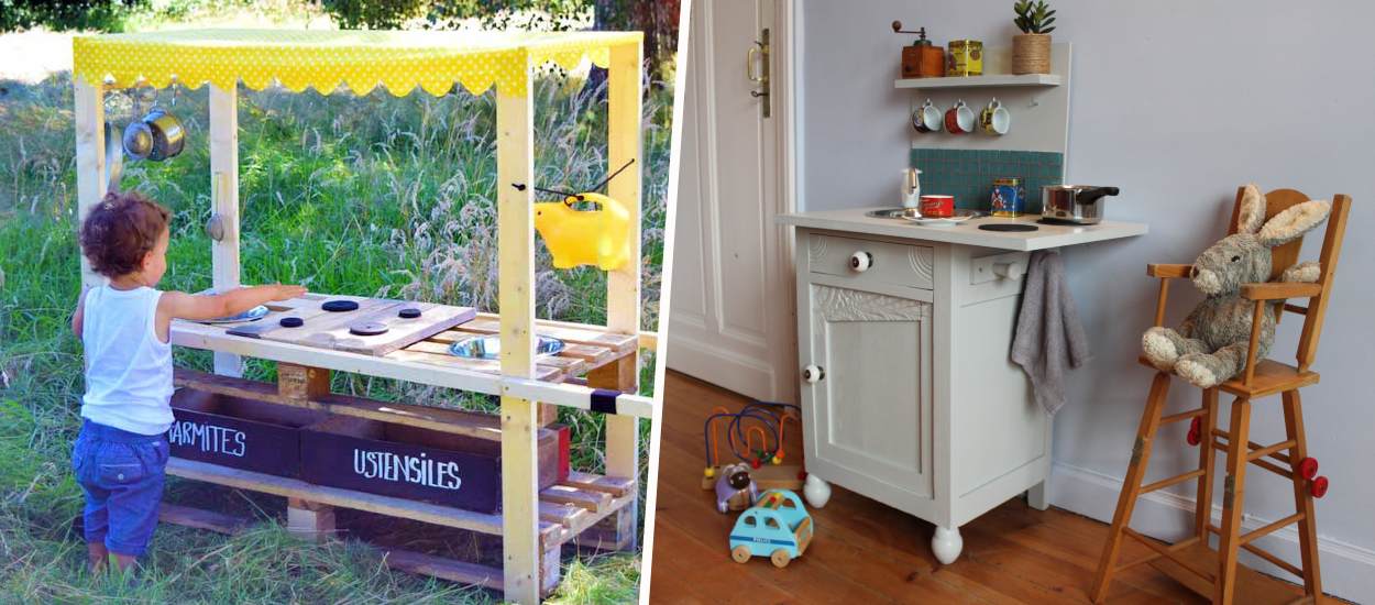 Les meilleures idées pour fabriquer une kitchenette en bois à vos enfants