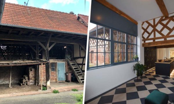 Avant / Après : Cet ancien corps de ferme alsacien retrouve vie grâce à une verrière spectaculaire