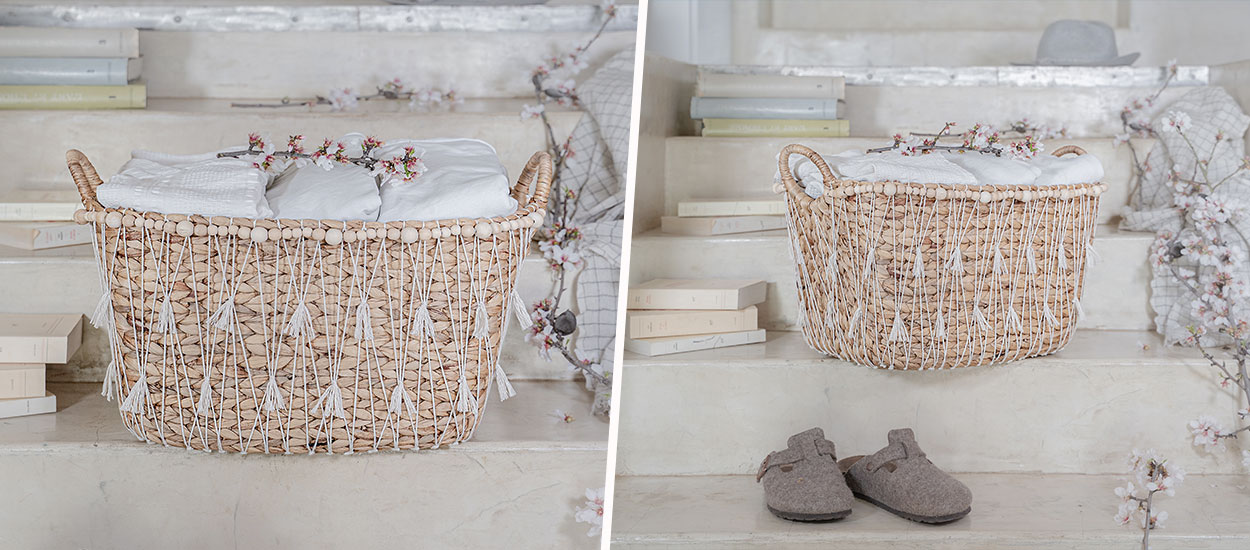 Tuto : Fabriquez un panier à linge bohème chic tout en matériaux naturels