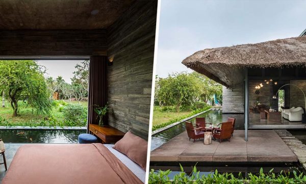 Cette maison vietnamienne au toit de chaume s'intègre parfaitement à la nature