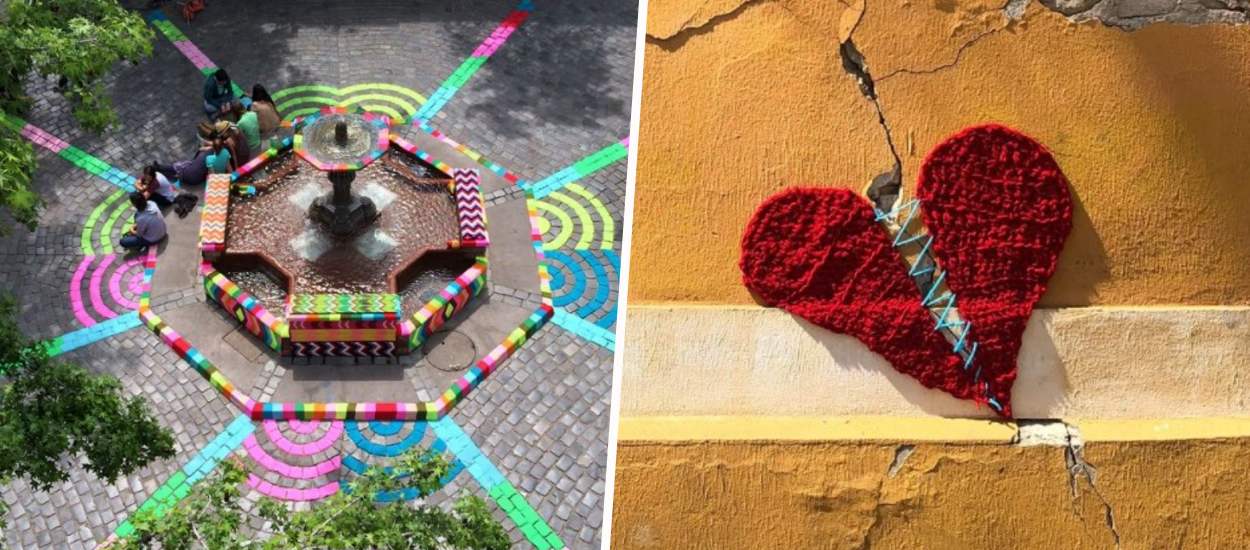 Connaissez-vous le Yarn bombing, le tricot qui redonne des couleurs à la ville ?